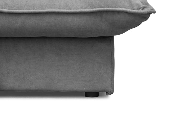 Tessa Storage Lounge Sofa Bed - Pewter Grey (Eco Clean Fabric) - 10