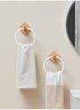 Zelle Face Towel Ring - Natural, White - 1