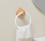 Zelle Face Towel Ring - Natural, White - 3