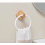 Zelle Face Towel Ring - Natural, White - 3