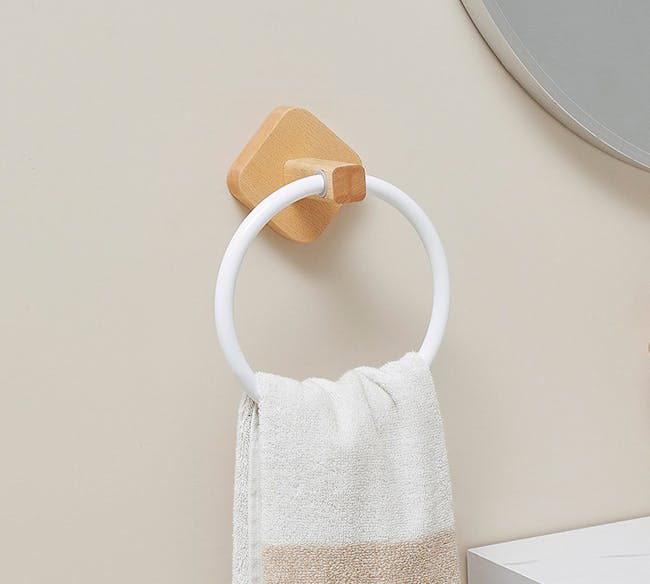 Zelle Face Towel Ring - Natural, White (Set of 2) - 3