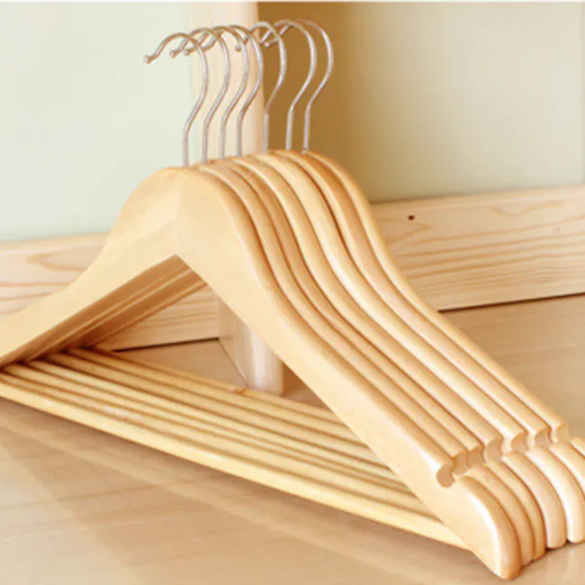 Wooden Hanger - Natural - 3 - Wooden hangers, minimalist decor, wall-mounted hangers, modern storage solution, sleek design