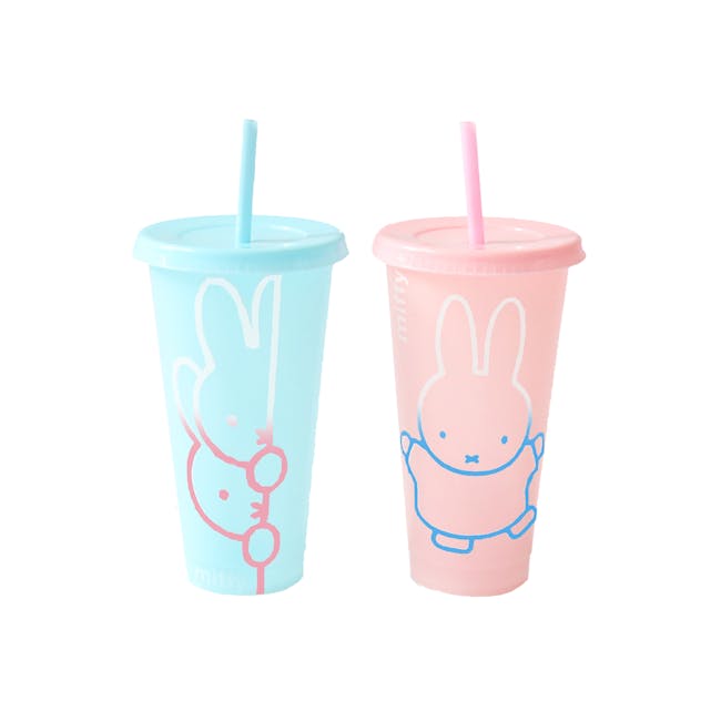 Miffy Colour Changing Tumbler - Coral and Blue (Set of 2) - 0