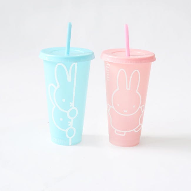Miffy Colour Changing Tumbler - Coral and Blue (Set of 2) - 1
