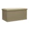 Domo Foldable Storage Bench Ottoman - Beige - 0