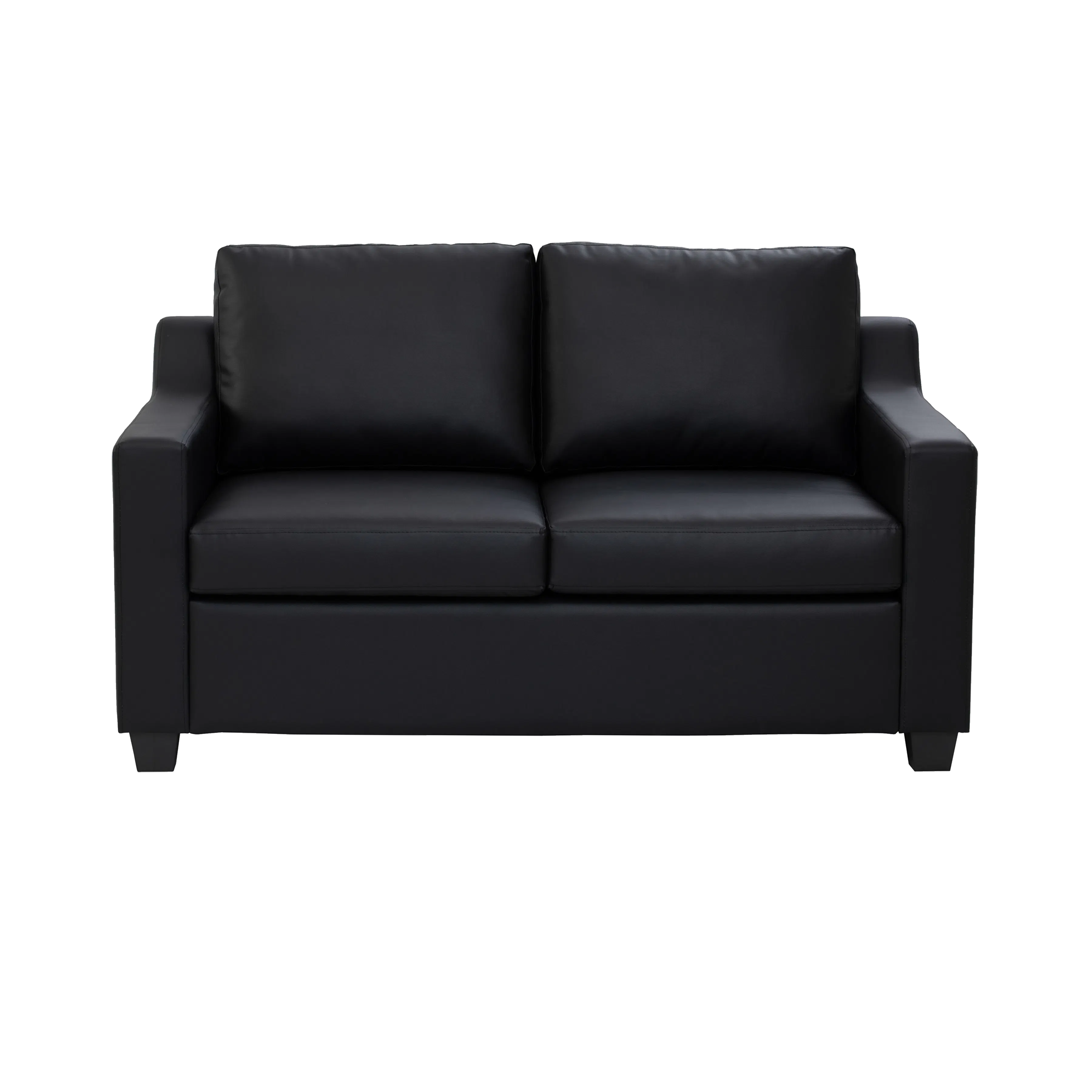 Baleno 3 Seater Sofa with Baleno 2 Seater Sofa - Espresso (Faux Leather) - 10 - Black leather sofa, sleek design, modern