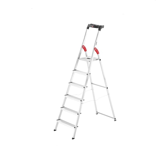 Hailo Aluminium 6 Step Ladder (2 Step Sizes) - 0