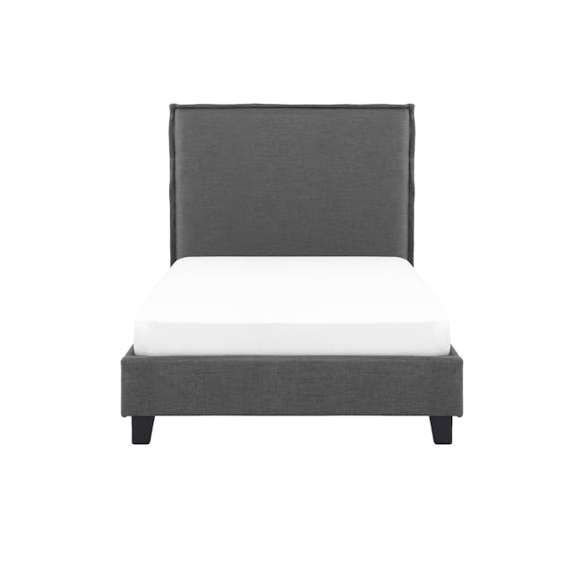 Hank Single Bed in Hailstorm with 1 Innis Side Table in Black, Natural - 2