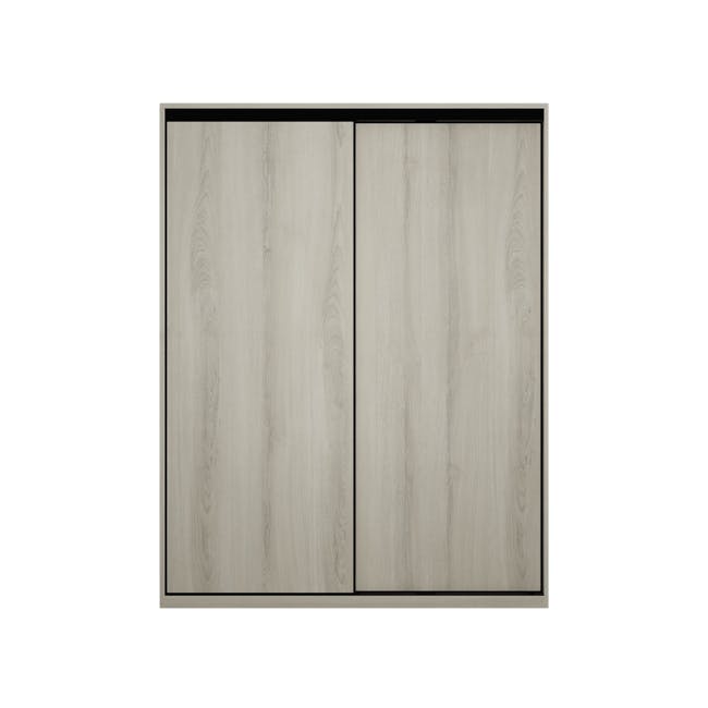 Lorren Sliding Door Wardrobe 2 - White Oak - 0