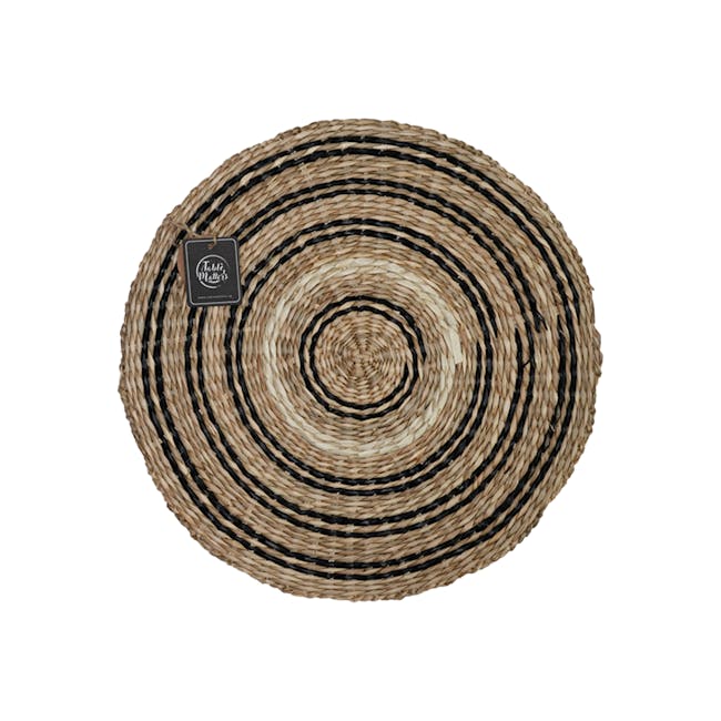 Table Matters Seagrass Round Placemat - Black - 0