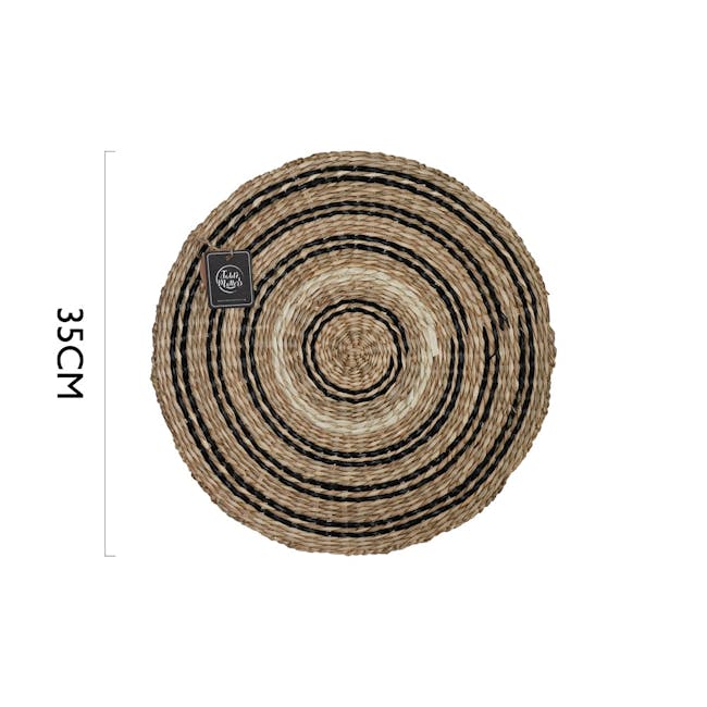 Table Matters Seagrass Round Placemat - Black - 3