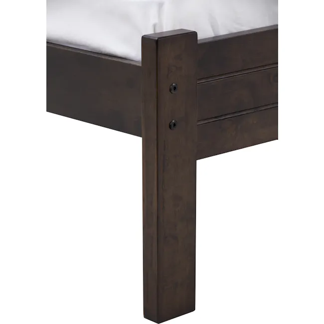 Barrett Single Trundle Bed - Dark Chestnut - 10 - Dark wood bed frame, sturdy construction, polished finish, robust design