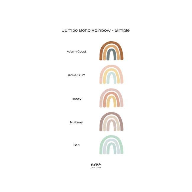 Urban Li'l Boho Jumbo Rainbow Fabric Decal Simple - Warm Coast (2 Sizes) - 1