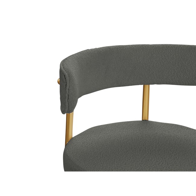Aspen Dining Chair - Gold, Grey Boucle - 3