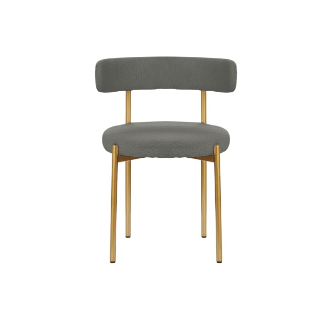 Aspen Dining Chair - Gold, Grey Boucle - 4