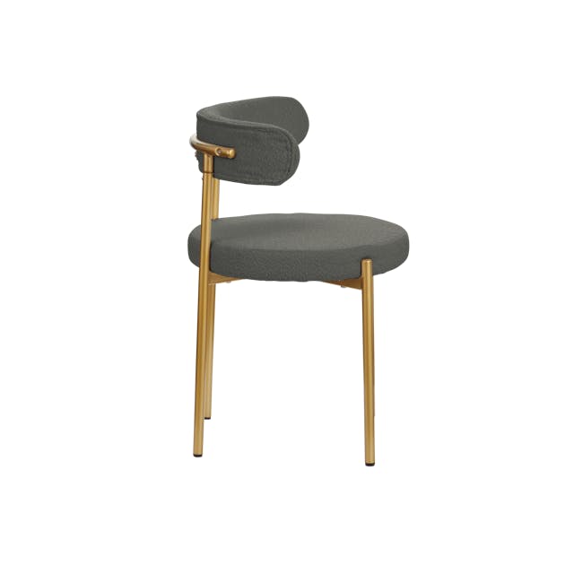 Aspen Dining Chair - Gold, Grey Boucle - 5