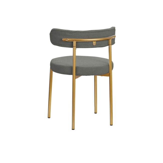 Aspen Dining Chair - Gold, Grey Boucle - 1