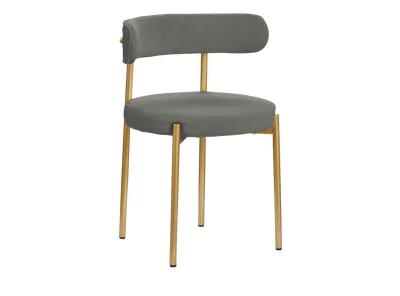 Aspen Dining Chair - Gold, Grey Boucle