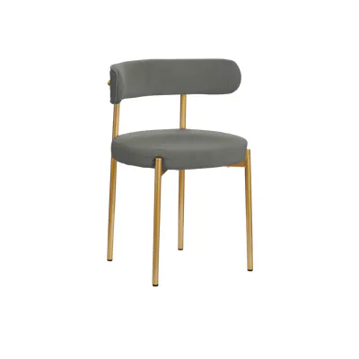 Aspen Dining Chair - Gold, Grey Boucle