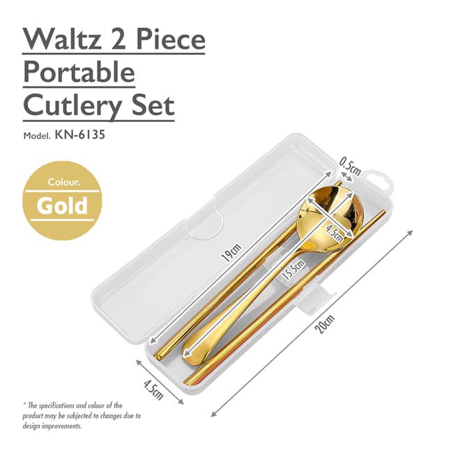 Table Matters Waltz 2pc Portable Cutlery Set - Gold - 6