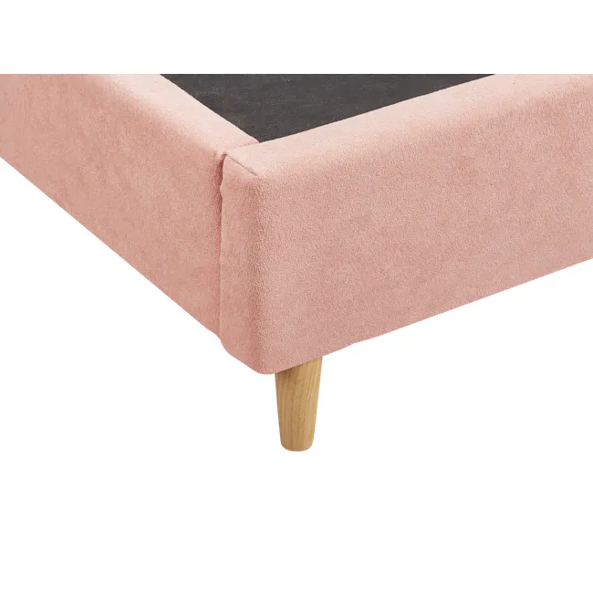 Aspen Single Bed - Blush - 9 - Soft pink fabric table cover, close-up view, textured surface, cozy ambiance, natural