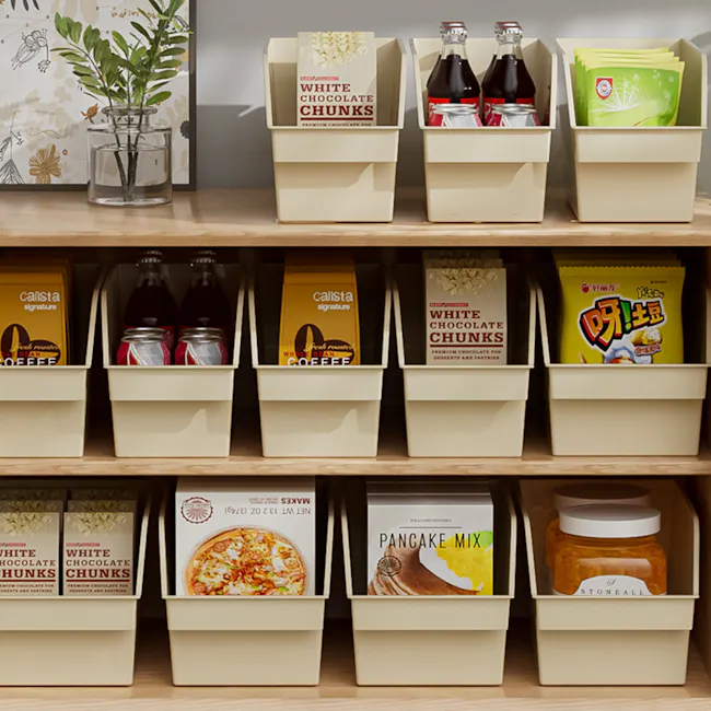 Ivy Open-Top Large Storage Bin - White - 6 - Organized storage containers, white chocolate chunks, Calista Signature coffee