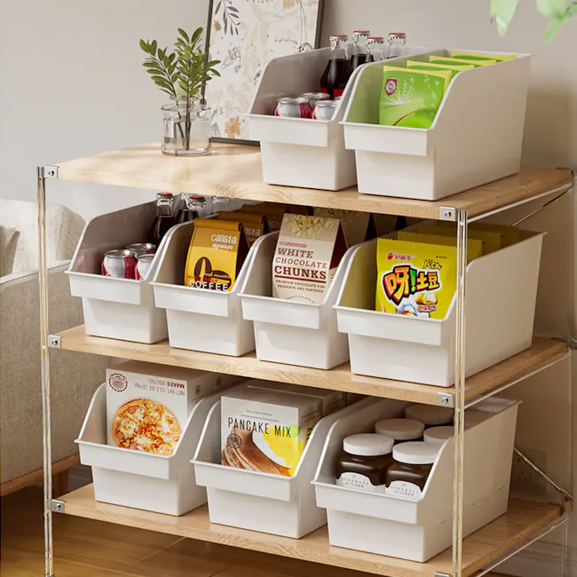 Ivy Open-Top Large Storage Bin - White - 3 - Organized storage solutions, multi-functional shelving, kitchen pantry, white