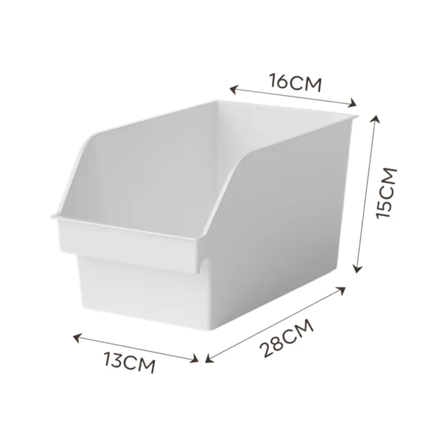 Ivy Open-Top Large Storage Bin - White - 7 - Compact storage bin with sloped design, White, rectangular container with