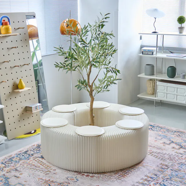 Athena 6 Seater Foldable Bench 3m - White - 3
