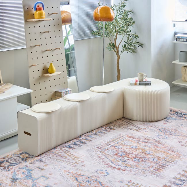 Athena 6 Seater Foldable Bench 3m - White - 7