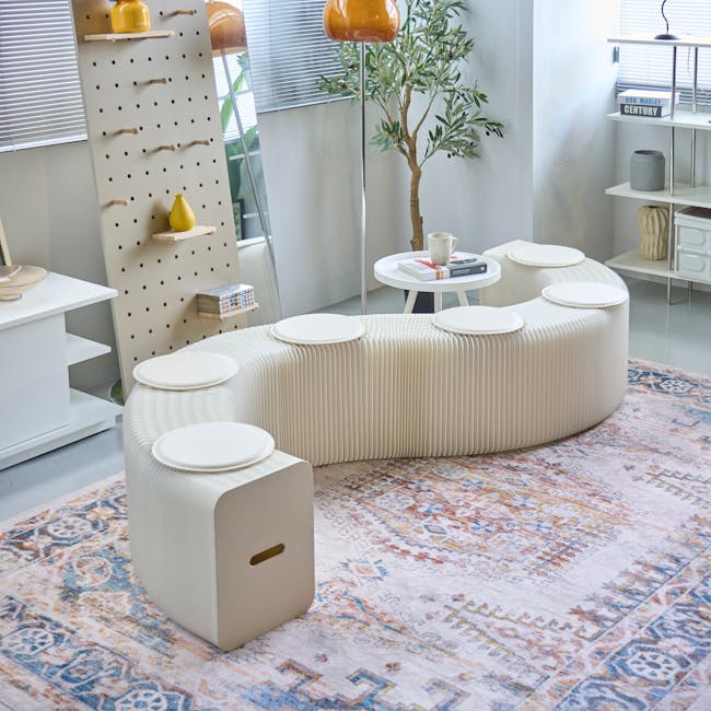 Athena 6 Seater Foldable Bench 3m - White - 4