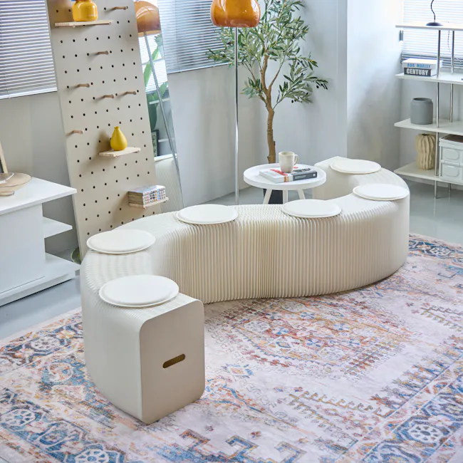 Athena 6 Seater Foldable Bench 3m - White - 4