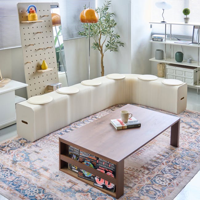 Athena 6 Seater Foldable Bench 3m - White - 5