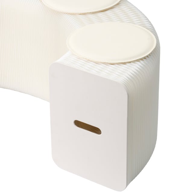 Athena 6 Seater Foldable Bench 3m - White - 12