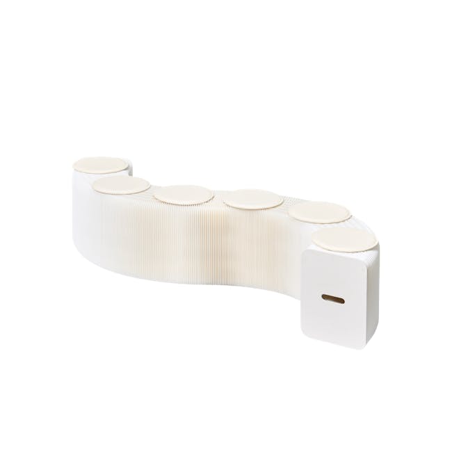 Athena 6 Seater Foldable Bench 3m - White - 8