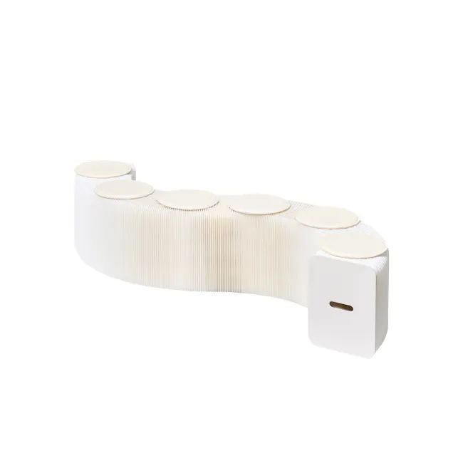 Athena 6 Seater Foldable Bench 3m - White - 8