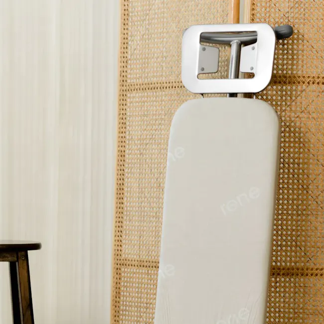 Rene Ironing Board Classic (3 Sizes) - Small: 95 x 32cm - 3 - White cane stool, wooden stool, woven wall, minimalist decor