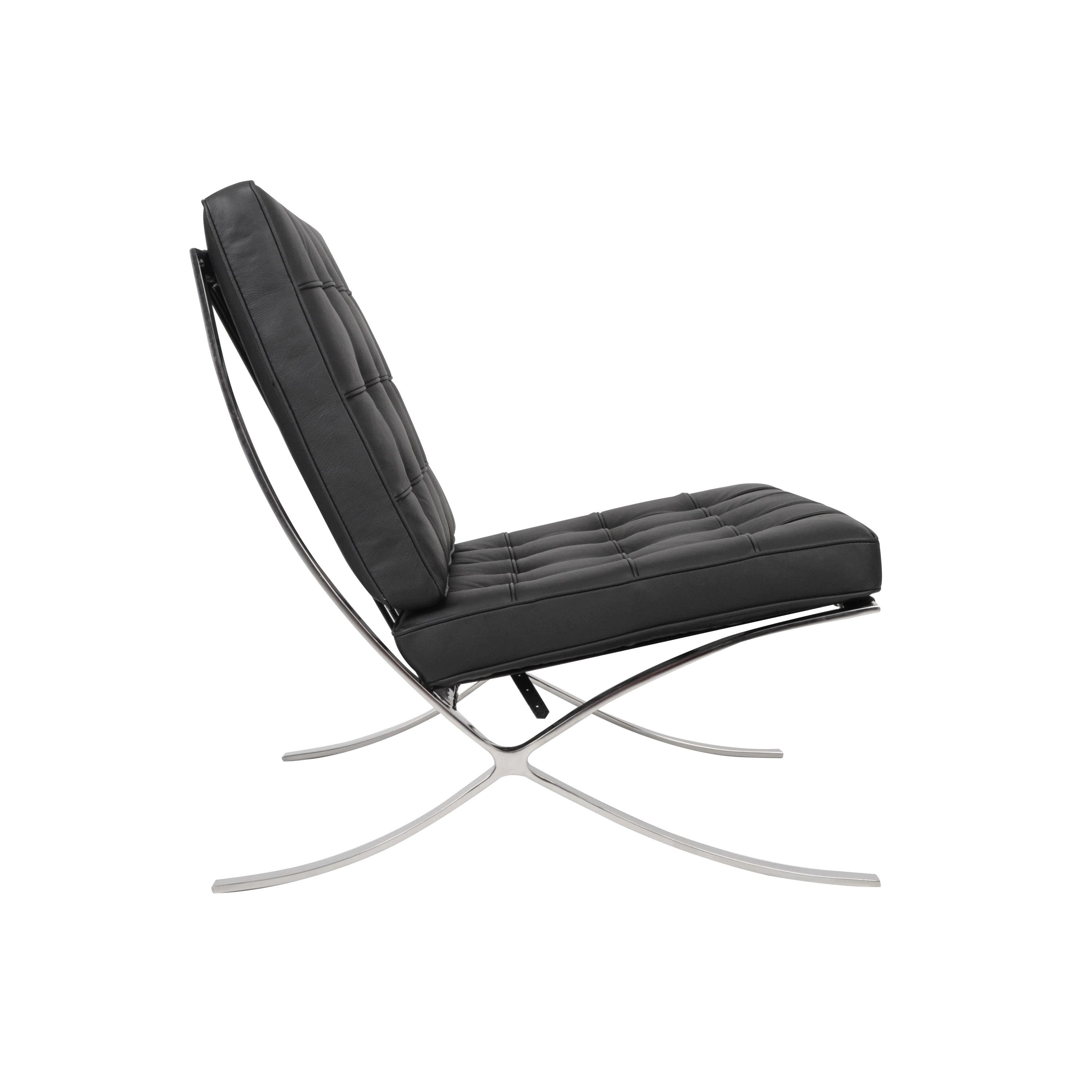 Barcelona Chair with Barcelona Ottoman Black (Genuine Cowhide), Sofa Sets by HipVan HipVan