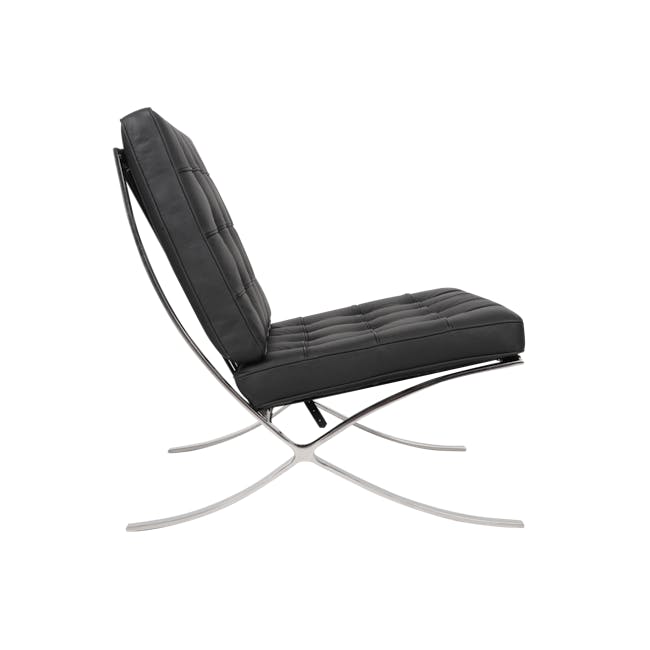 Benton Chair with Benton Ottoman - Black (Genuine Cowhide) - 10