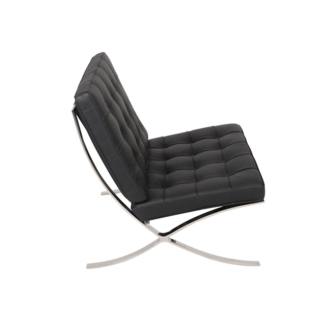Benton Chair with Benton Ottoman - Black (Genuine Cowhide) - 11