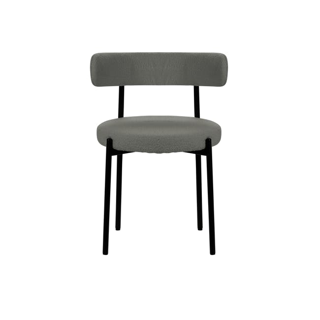 Aspen Dining Chair - Black, Grey Boucle - 5