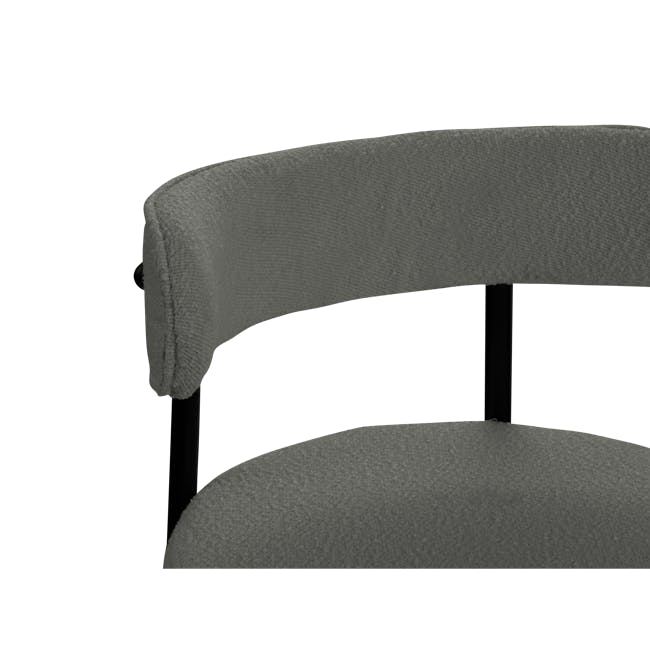 Aspen Dining Chair - Black, Grey Boucle - 2