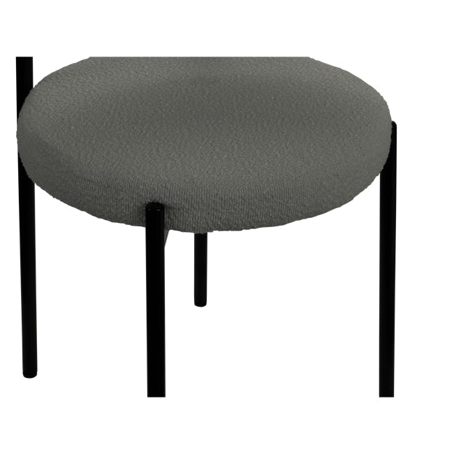 Aspen Dining Chair - Black, Grey Boucle - 3