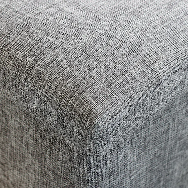 Domo Foldable Storage Cube Ottoman - Grey - 5 - Grey woven fabric texture, close-up view, soft and comfortable material