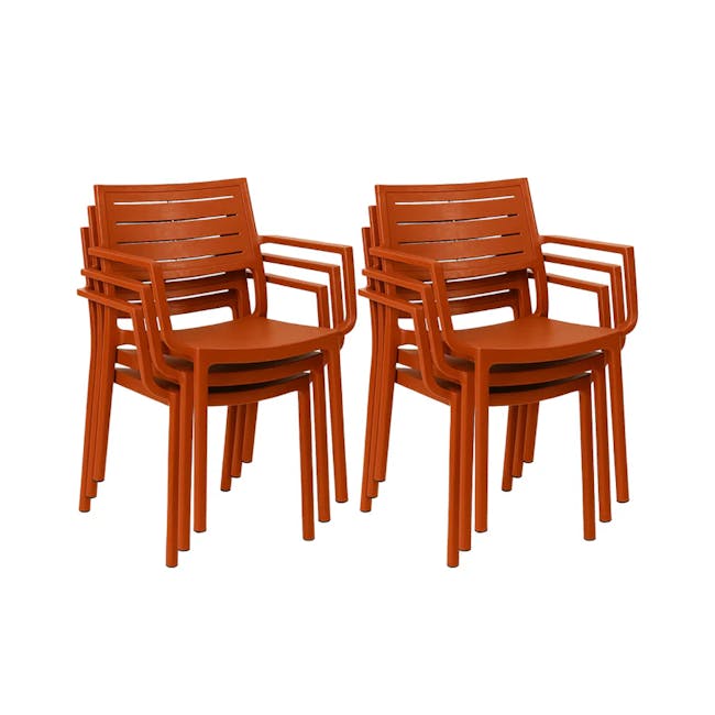 Metaline Stackable Chair - Terra Orange - 3