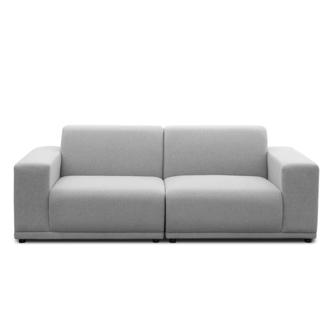 Milan 3 Seater Sofa with Ottoman - Slate (Fabric) - 3 - Modern gray sectional sofa, minimalist design, sleek lines