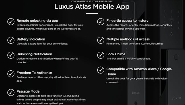 Luxus Atlas Ultra Slim Digital Door Lock - 6