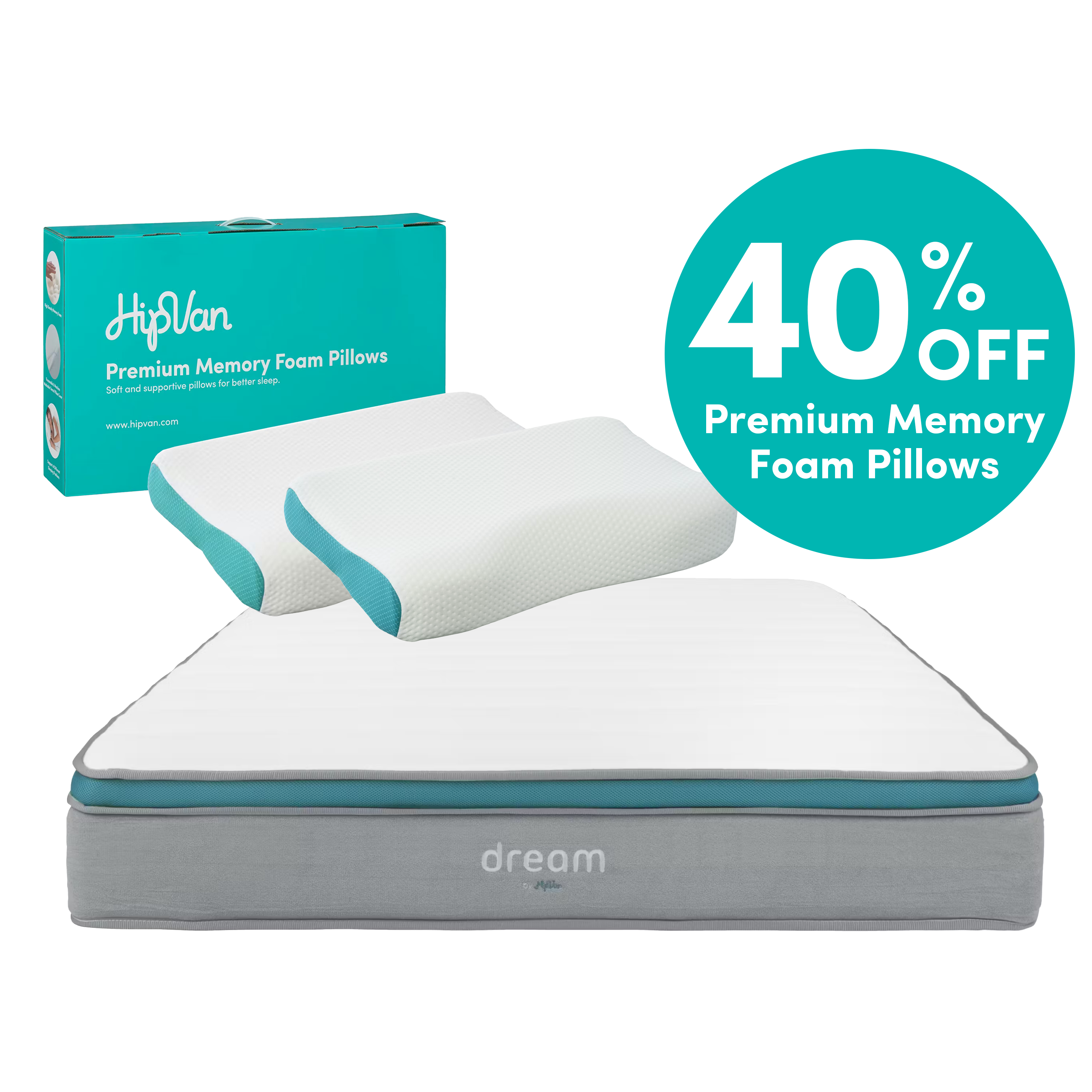 DREAM Mattress + 40% Off Pillows
