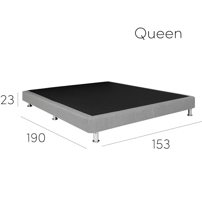 ESSENTIALS Queen Divan Bed - Taupe (Faux Leather) - 5 - Queen-sized, modern, upholstered, rectangular, black, padded