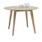 Ralph Round Dining Table 1m in Taupe Grey with 4 Fynn Dining Chairs in Beige and River Grey - 2